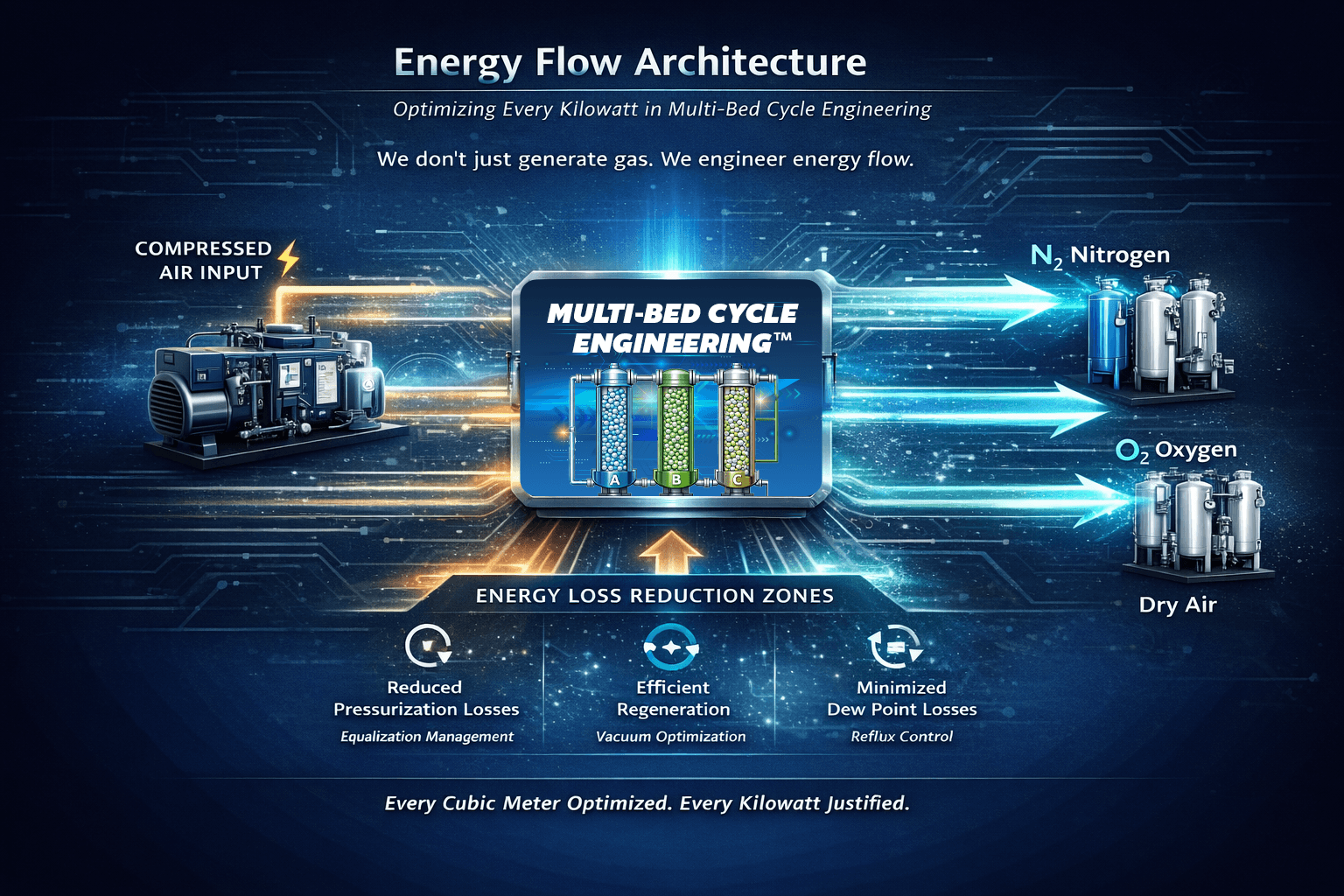 MBVD energy architecture for industrial oxygen generation